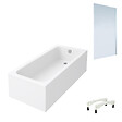VILLEROY ET BOCH - Baignoire droite Architectura avec pieds acrylique 160 x 70 cm  + Pare bain droite AURYS Mist 1 chromé - vignette