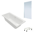 VILLEROY ET BOCH - Baignoire droite Architectura avec pieds 170 x 70 cm Blanc + Pare Bain gauche AURYS Mist 1 chromé - vignette