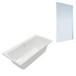 VILLEROY ET BOCH - Baignoire droite Architectura 170 x 75 cm Blanc + Pare bain droite AURYS Mist 1 chromé - vignette