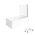 VILLEROY ET BOCH - Baignoire droite Architectura avec pieds 170 x 70 cm Blanc + Pare bain droite AURYS Raywall chromé - vignette