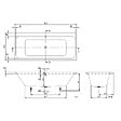 VILLEROY ET BOCH - Baignoire droite Architectura avec pieds 180 x 80 cm Blanc + Pare bain gauche AURYS Raywall chromé - vignette