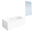 VILLEROY ET BOCH - Baignoire droite Architectura acrylique 170 x 80 cm  + Pare bain droite AURYS Mist 1 chromé - vignette