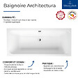 VILLEROY ET BOCH - Baignoire droite Architectura acrylique 170 x 80 cm  + Pare bain droite AURYS Raywall chromé - vignette