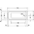 DURAVIT - Baignoire droite D-Code 170 x75 cm + Pare Bain gauche AURYS Mist 1 chromé version gauche - vignette