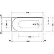 DURAVIT - Baignoire droite D-Neo170 x75 cm + Pare Bain gauche AURYS Mist 1 chromé - vignette