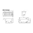 VILLEROY ET BOCH - Baignoire droite O.novo 170 x 75 cm Blanc + Pare Bain gauche AURYS Mist 1 chromé - vignette