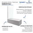 DURAVIT - Baignoire droite No.1 180 x 85 cm + Pare Bain gauche AURYS Mist 1 chromé version gauche - vignette