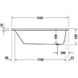 DURAVIT - Baignoire droite No.1 180 x 85 cm + Pare Bain gauche AURYS Mist 1 chromé version gauche - vignette