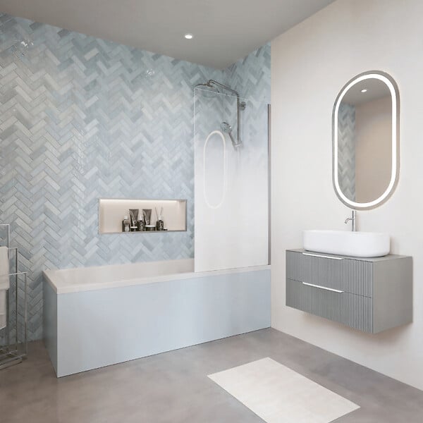 DURAVIT - Baignoire droite D-Code 170 x75 cm + Pare bain droit AURYS Mist 1 chromé version droite - large