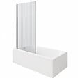 DURAVIT - Baignoire droite D-Code bonde au cente 180 x 80 cm + Pare bain AURYS Raywall chromé version gauche - vignette