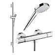 HANSGROHE - Pack mitigeur douche thermostatique Ecostat Comfort + Barre Unica S Puro + flexible + Pommeau Croma Select E chromé - vignette