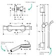 HANSGROHE - Pack mitigeur douche thermostatique Ecostat Comfort + Barre Unica S Puro + flexible + Pommeau Crometta blanc/chromé - vignette