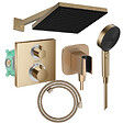 HANSGROHE - Colonne douche thermostatique Ecostat Square Douche de tête PulsifyS Flexible Designflex Douchette Pulsify bronze - vignette