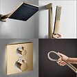 HANSGROHE - Colonne douche thermostatique Ecostat Square Douche de tête Pulsify S Flexible Isiflex Douchette Pulsify E  bronze - vignette