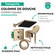 HANSGROHE - Colonne douche thermostatique Ecostat Square Douche de tête PulsifyS Flexible Isiflex Douchette Raindance SelectS bronze - vignette