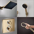 HANSGROHE - Colonne douche thermostatique Ecostat Square Douche de tête Pulsify S Flexible Isiflex Douchette Pulsify bronze brossé - vignette