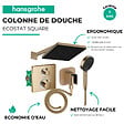 HANSGROHE - Colonne douche thermostatique Ecostat Square Douche de tête Pulsify S Flexible Isiflex Douchette Pulsify bronze brossé - vignette