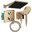 HANSGROHE - Colonne douche thermostatique Ecostat Square Douche tête PulsifyS Flexible Designflex Douchette Raindance SelectS bronze - vignette