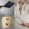 HANSGROHE - Colonne douche thermostatique Ecostat Square Douche tête PulsifyS Flexible Designflex Douchette Raindance SelectS bronze - vignette