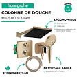 HANSGROHE - Colonne douche thermostatique Ecostat Square Douche tête PulsifyS Flexible Designflex Douchette Raindance SelectS bronze - vignette
