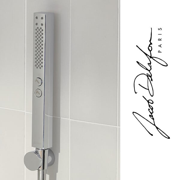 JACOB DELAFON - Pommeau de douche Shift+ carré 2 jets chromé + flexible - large