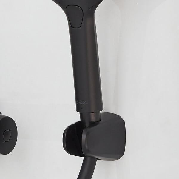 JACOB DELAFON - Pommeau de douche Shift+ rond 2 jets noir mat + flexible + support - large