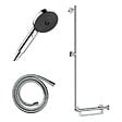 HANSGROHE - Barre de douche PMR Unica 110 avec poignée à droite Chromé + Pommeau de douche Pulsify 3 jets + flexible Isiflex 160cm - vignette
