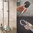 HANSGROHE - Barre de douche PMR Unica 110 avec poignée à droite Chromé + Pommeau de douche Pulsify 3 jets + flexible Isiflex 160cm - vignette