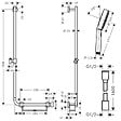 HANSGROHE - Barre de douche PMR Unica 110 avec poignée à droite Chromé + Pommeau de douche Pulsify 3 jets + flexible Isiflex 160cm - vignette