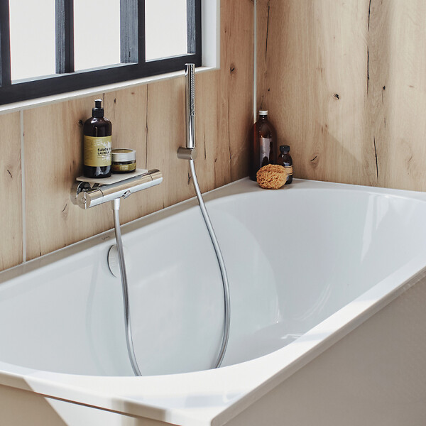 JACOB DELAFON - Pommeau de douche Shift+ rond 2 jets chromé + flexible - large