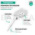 HANSGROHE - Pommeau de douche Raindance Select S EcoSmart 120 3 jets + flexible Isiflex blanc mat 160 cm - vignette