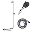 HANSGROHE - Barre de douche PMR Unica 110 avec poignée à gauche Chromé + Pommeau de douche Pulsify 3 jets + flexible Metaflex 160cm - vignette