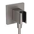 HANSGROHE - Support pommeau de douche FixFit E noir chromé brossé - vignette
