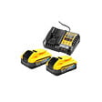 DEWALT - Pack 2 Outils Brushless DEWALT DCK2052H2T-QW XR 18V - Perceuse Percussion DCD999 + Visseuse à Chocs DCF850 + 2 batteries POWERSTACK 5Ah Li-Ion + Mallette TSTAK - vignette