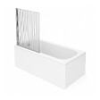 VILLEROY ET BOCH - Baignoire droite  Oberon quaryl 160 x 75 cm  + Pare bain gauche AURYS Raywall chromé - vignette