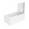 VILLEROY ET BOCH - Baignoire droite  Oberon quaryl 180 x 80 cm  + Pare bain droite AURYS Raywall chromé - vignette