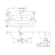 VILLEROY ET BOCH - Baignoire droite  Oberon quaryl 190 x 90 cm  + Pare bain droite AURYS Mist 1 chromé - vignette