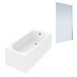 VILLEROY ET BOCH - Baignoire droite  Oberon quaryl 160 x 75 cm  + Pare bain droite AURYS Mist 1 chromé - vignette