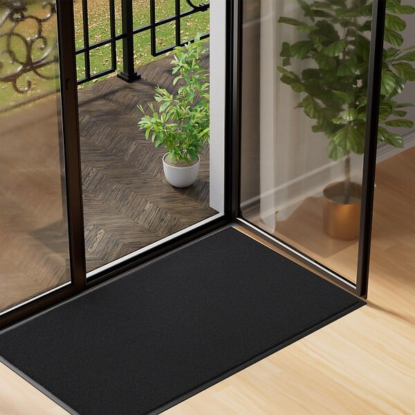 VOUNOT - Tapis de porte paillasson 90x150cm Noir - large