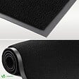 VOUNOT - Tapis de porte paillasson 90x150cm Noir - vignette