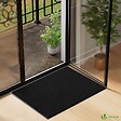 VOUNOT - Tapis de porte paillasson 90x120cm Noir - vignette