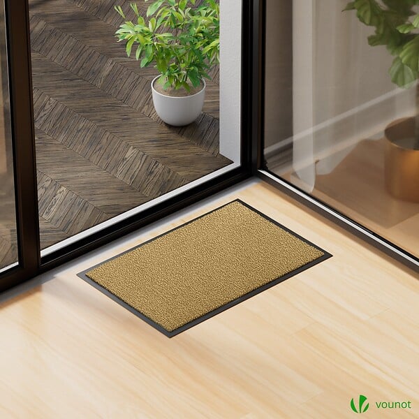 VOUNOT - Tapis de porte paillasson 40x60cm Beige - large