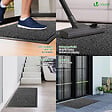 VOUNOT - Lot de 2 Tapis de porte paillasson 60x90cm Gris-Noir - vignette