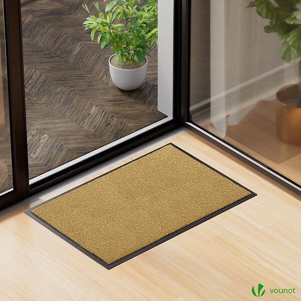 VOUNOT - Tapis de porte paillasson 60x90cm Beige - large