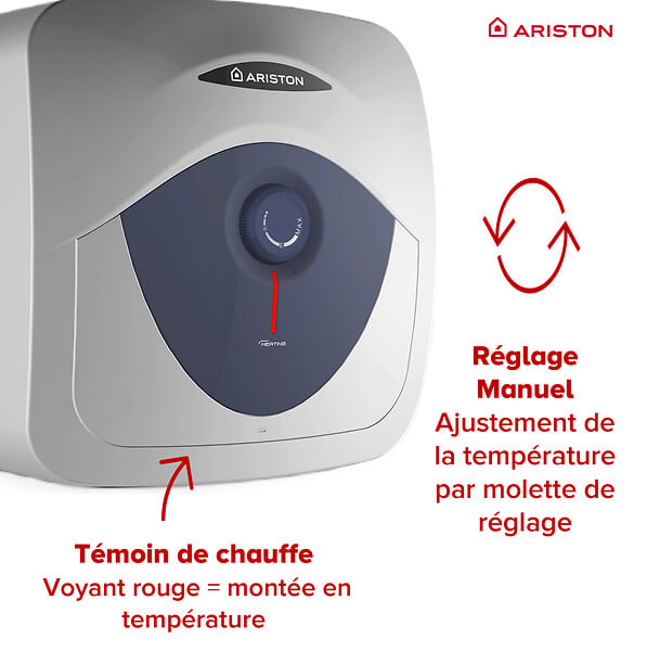 ARISTON - Chauffe-eau electrique ARISTON Blu Evo sous-évier - 10 l - large