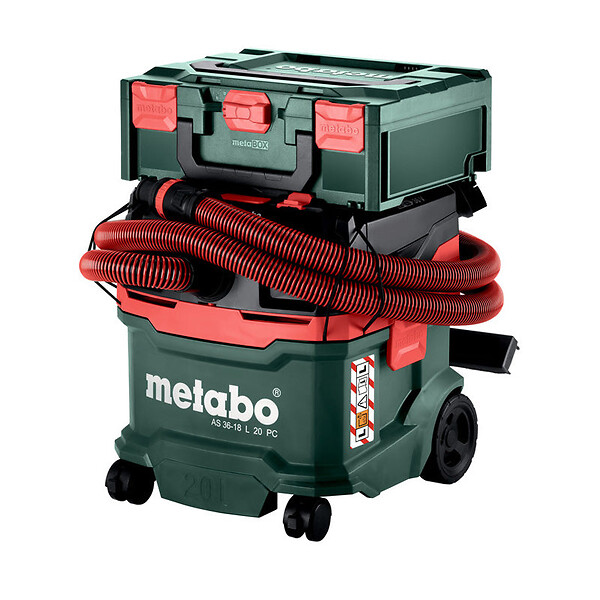 METABO - Aspirateur sans fil METABO AS 36-18 L 20 PC - Classe L 20L Pick+Mix (sans batterie ni chargeur), carton - large