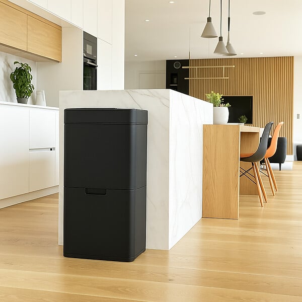 KITCHEN MOVE - Poubelle automatique tri sélectif NARVIK noir 75L - large