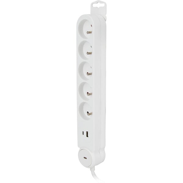 ZENITECH - Multiprise Iota 5 prises 16A + prise USB A+C avec interrupteur - Zenitech - large