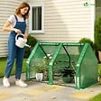 VOUNOT - Mini Serre de jardin avec 2 portes enroulables bache PE renforcee 135g/m2 180x90x90cm Vert - vignette