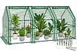 VOUNOT - Mini Serre de jardin avec 3 portes enroulables bache PE renforcee 135g/m2 270x90x90cm Vert - vignette